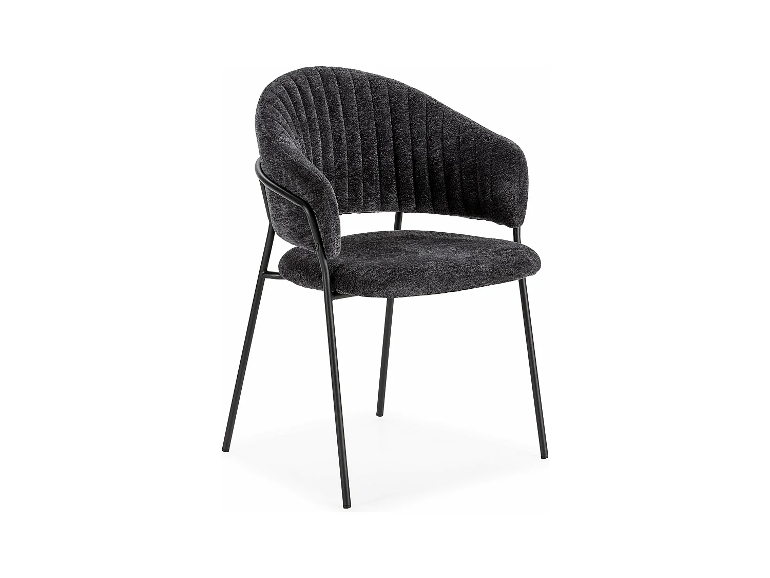 Lot de 2 chaises en tissu pieds métal 49x54 h75 cm