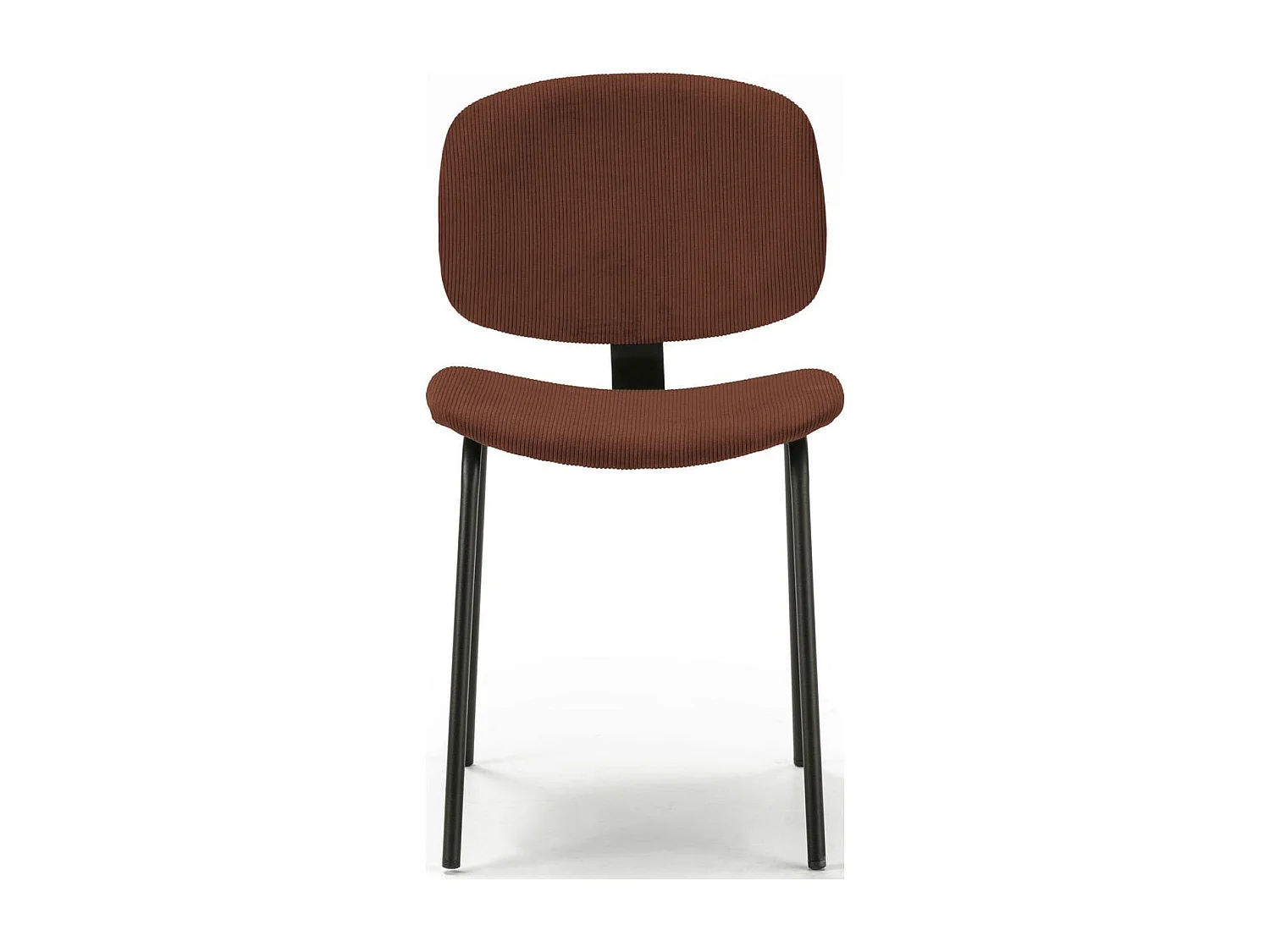 Lot de 2 chaises en velours côtelé rouille piètement noir - Liv