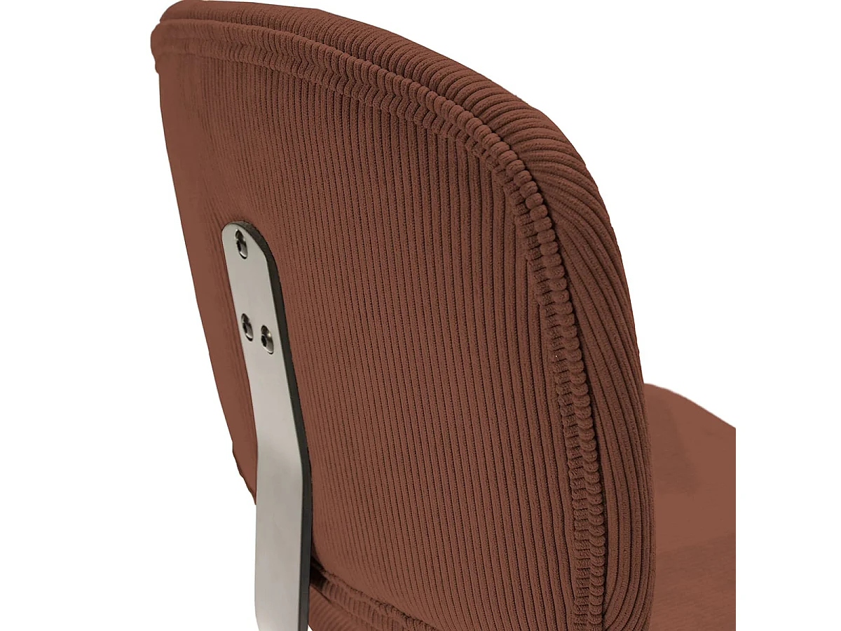 Lot de 2 chaises en velours côtelé rouille piètement noir - Liv