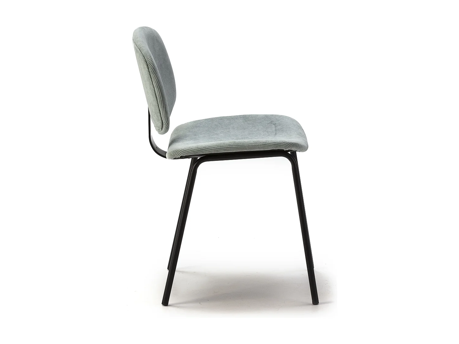 Kavel van 2 chaises in velours côtelé en metal noir 45x53 h79 cm