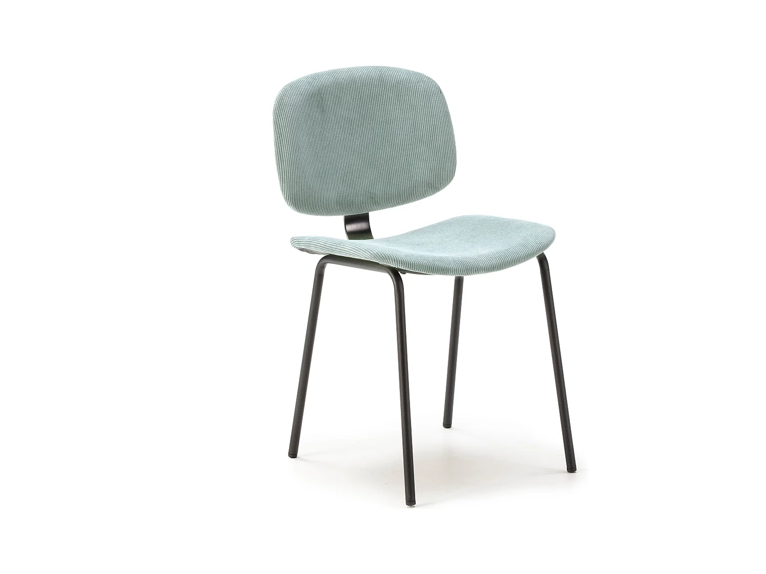 Lot de 2 chaises en velours côtelé et métal noir 45x53 h79 cm