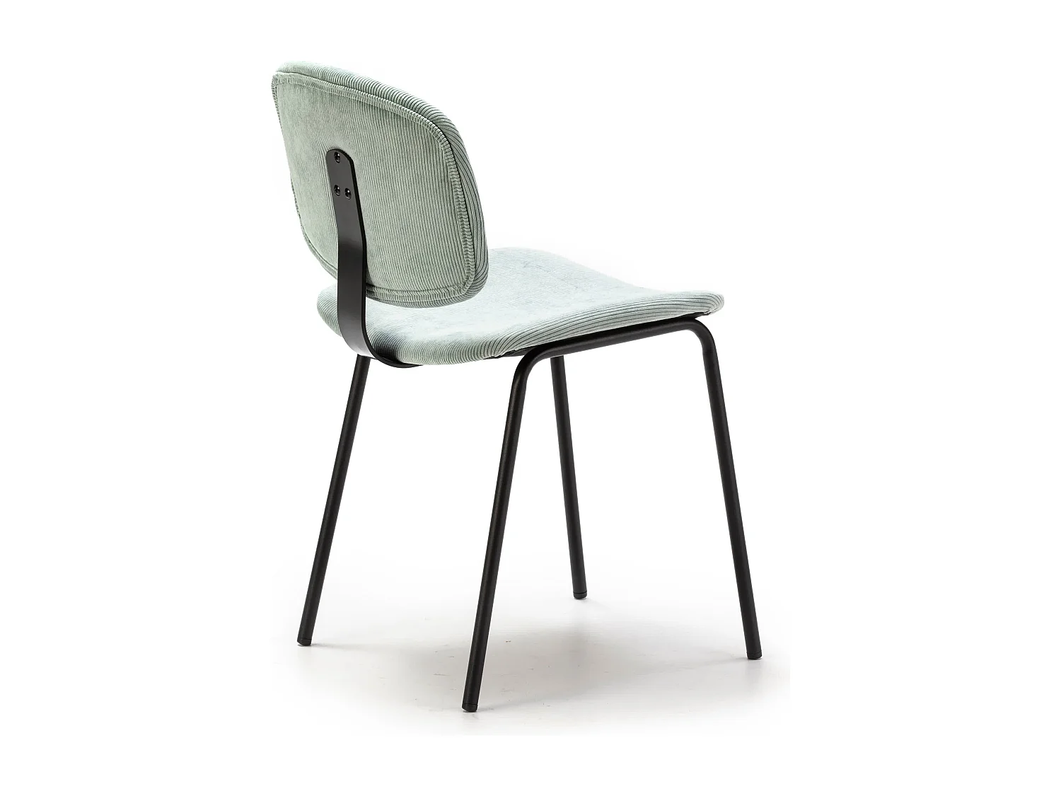 Lot de 2 chaises en velours côtelé et métal noir 45x53 h79 cm