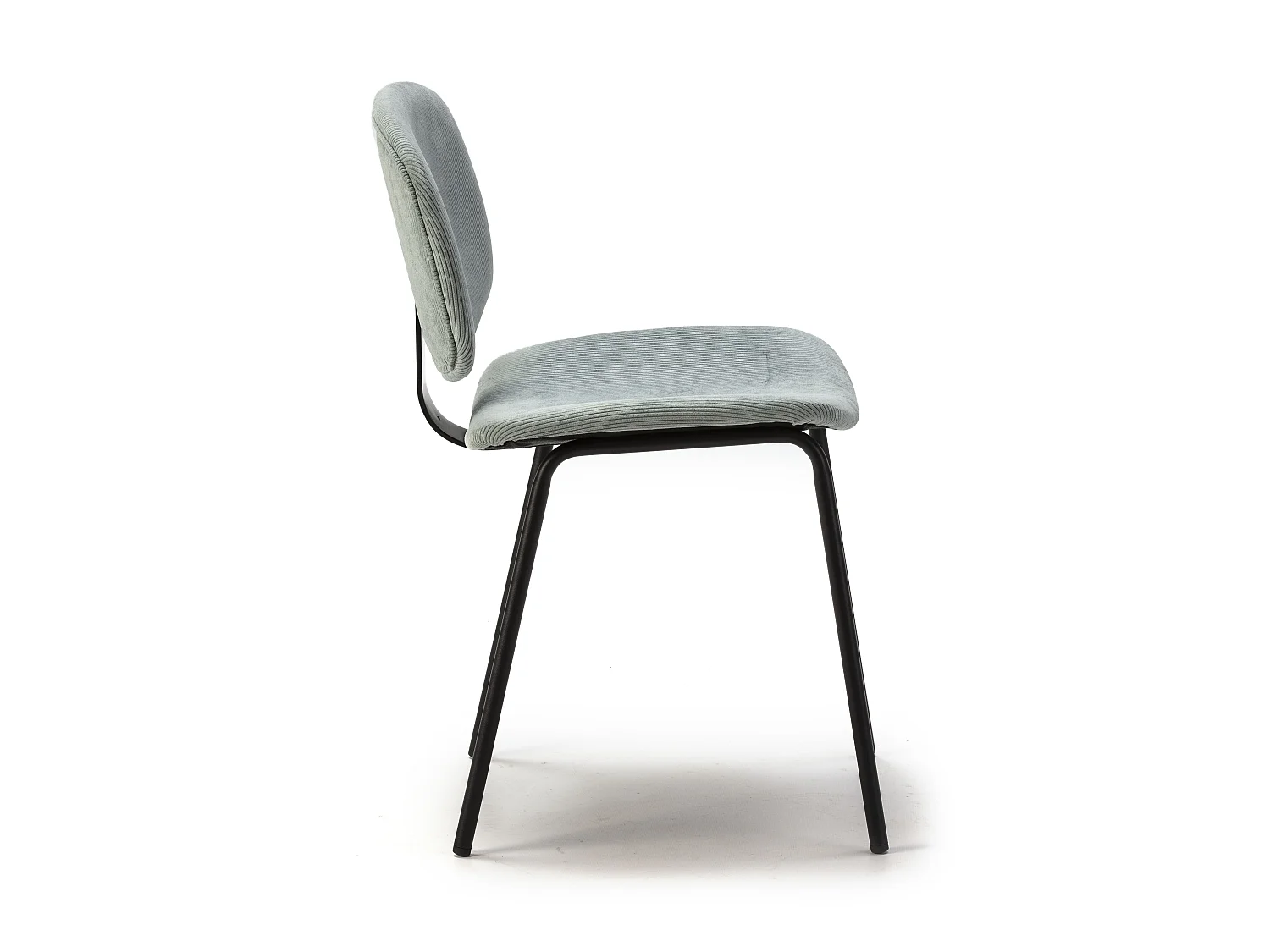 Lot de 2 chaises en velours côtelé et métal noir 45x53 h79 cm