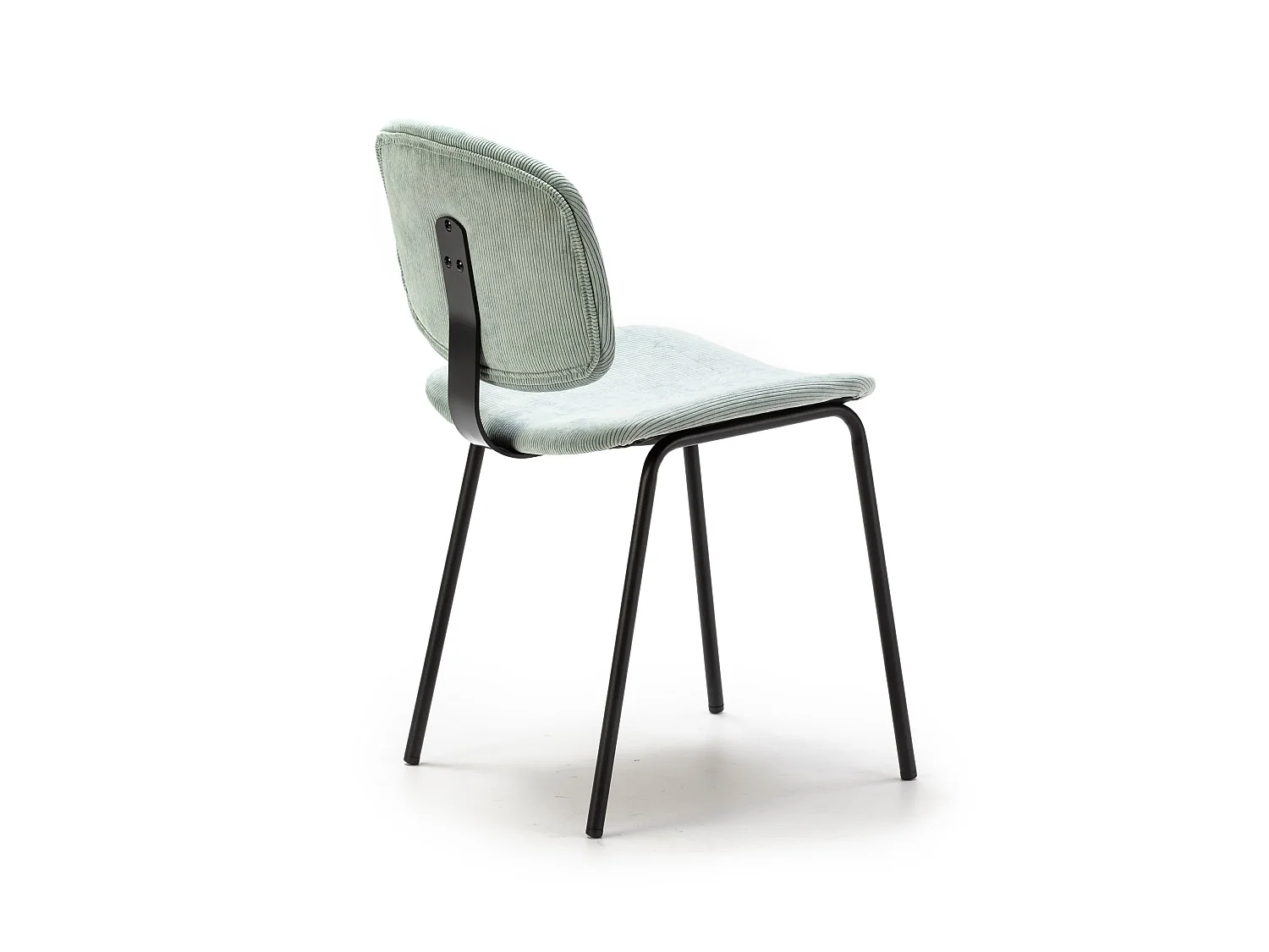 Lot de 2 chaises en velours côtelé et métal noir 45x53 h79 cm