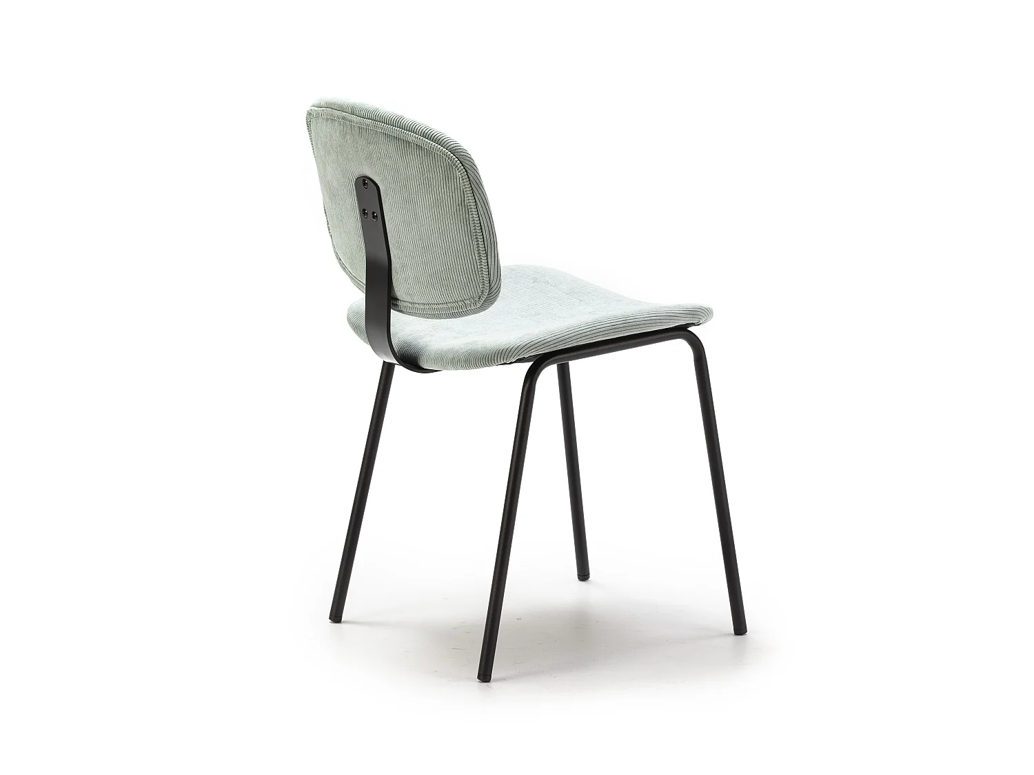 Lot de 2 chaises en velours côtelé et métal noir 45x53 h79 cm