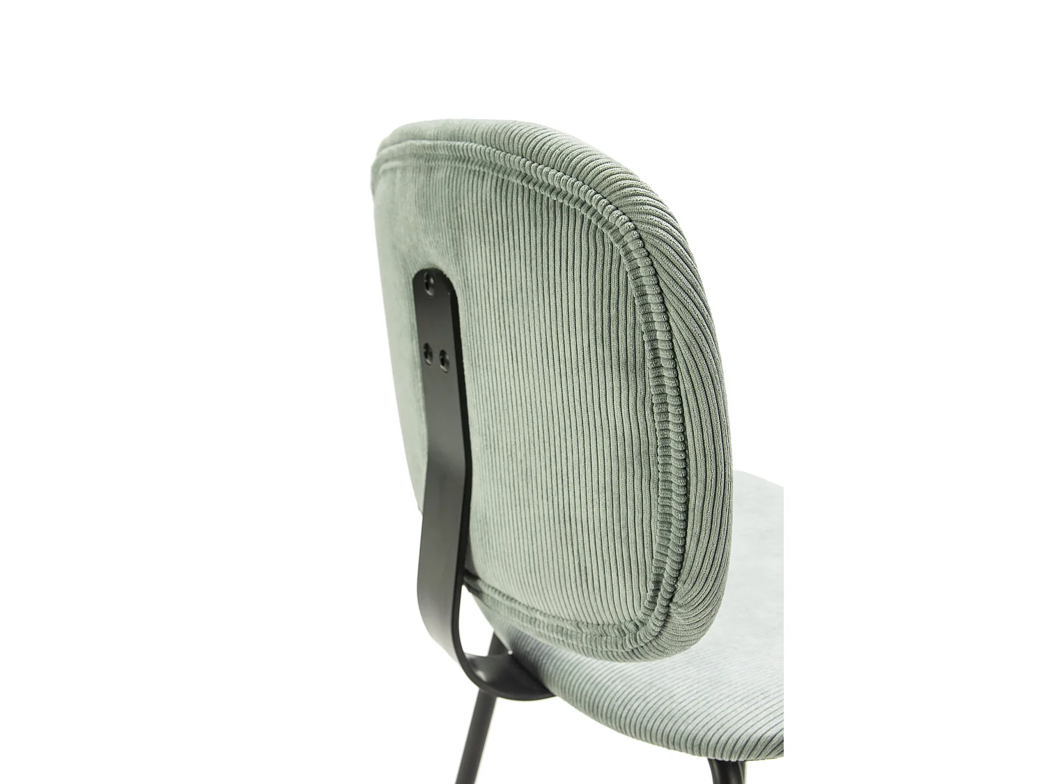 Lot de 2 chaises en velours côtelé et métal noir 45x53 h79 cm