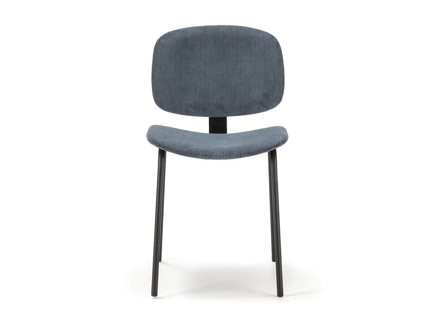 Lot de 2 chaises en velours côtelé et métal noir 45x53 h79 cm