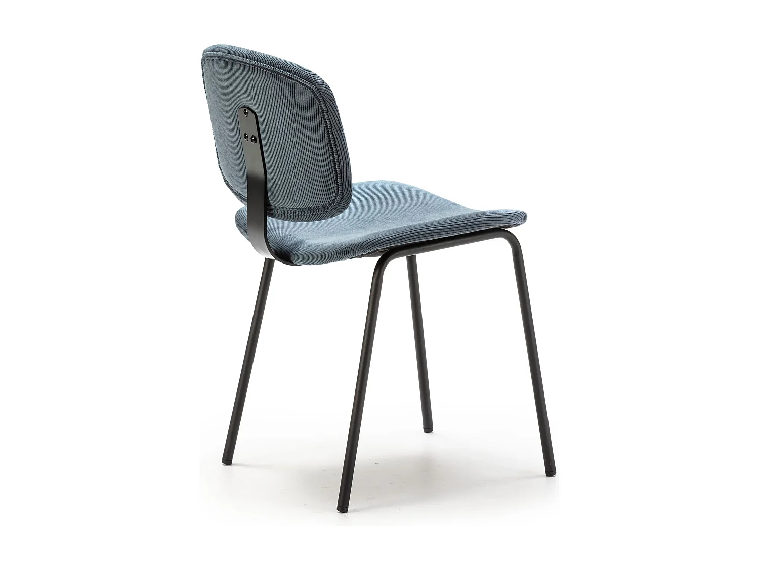 Kavel van 2 chaises in velours côtelé en metal noir 45x53 h79 cm