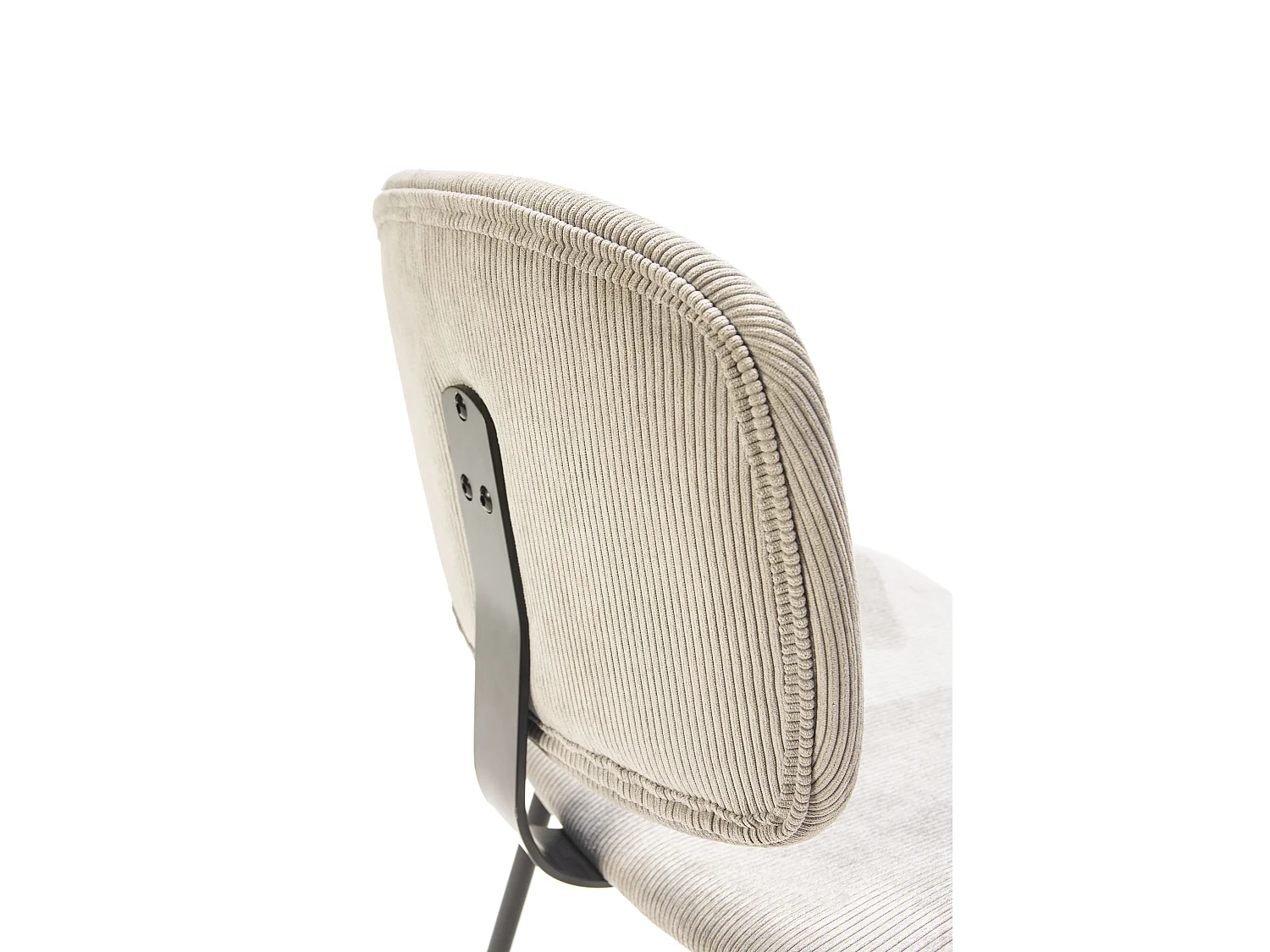 Lot de 2 chaises en velours côtelé et métal noir 45x53 h79 cm