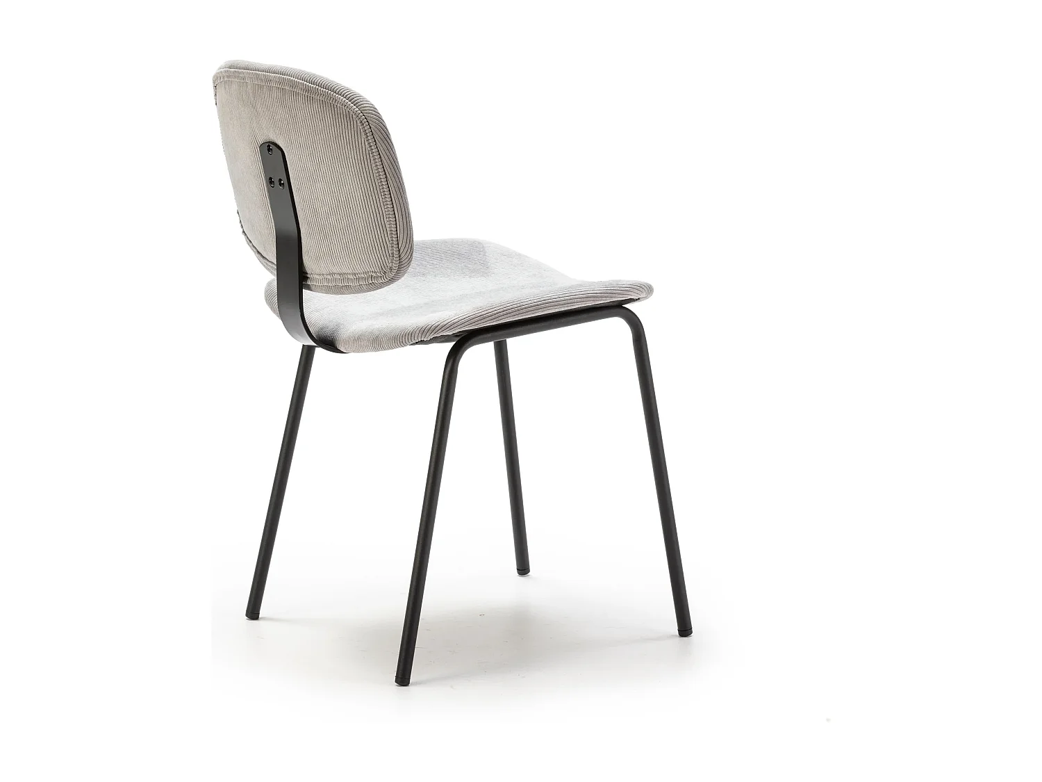 Lot de 2 chaises en velours côtelé et métal noir 45x53 h79 cm