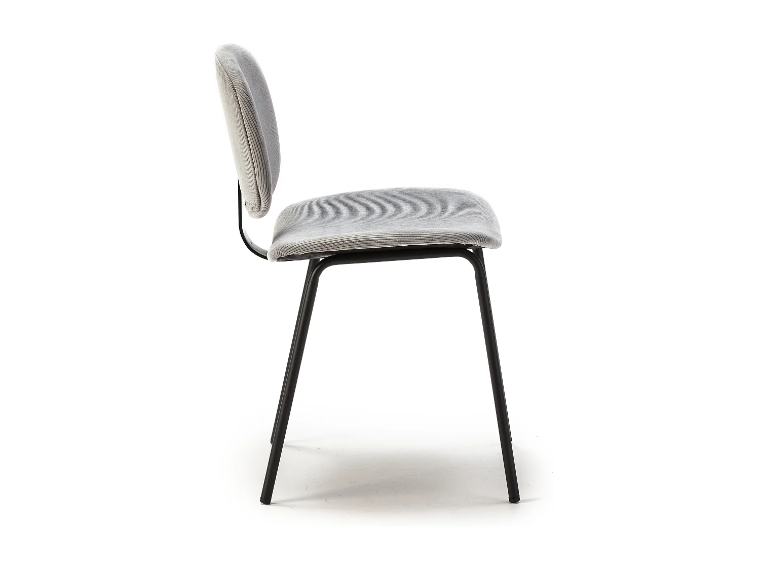 Lot de 2 chaises en velours côtelé et métal noir 45x53 h79 cm