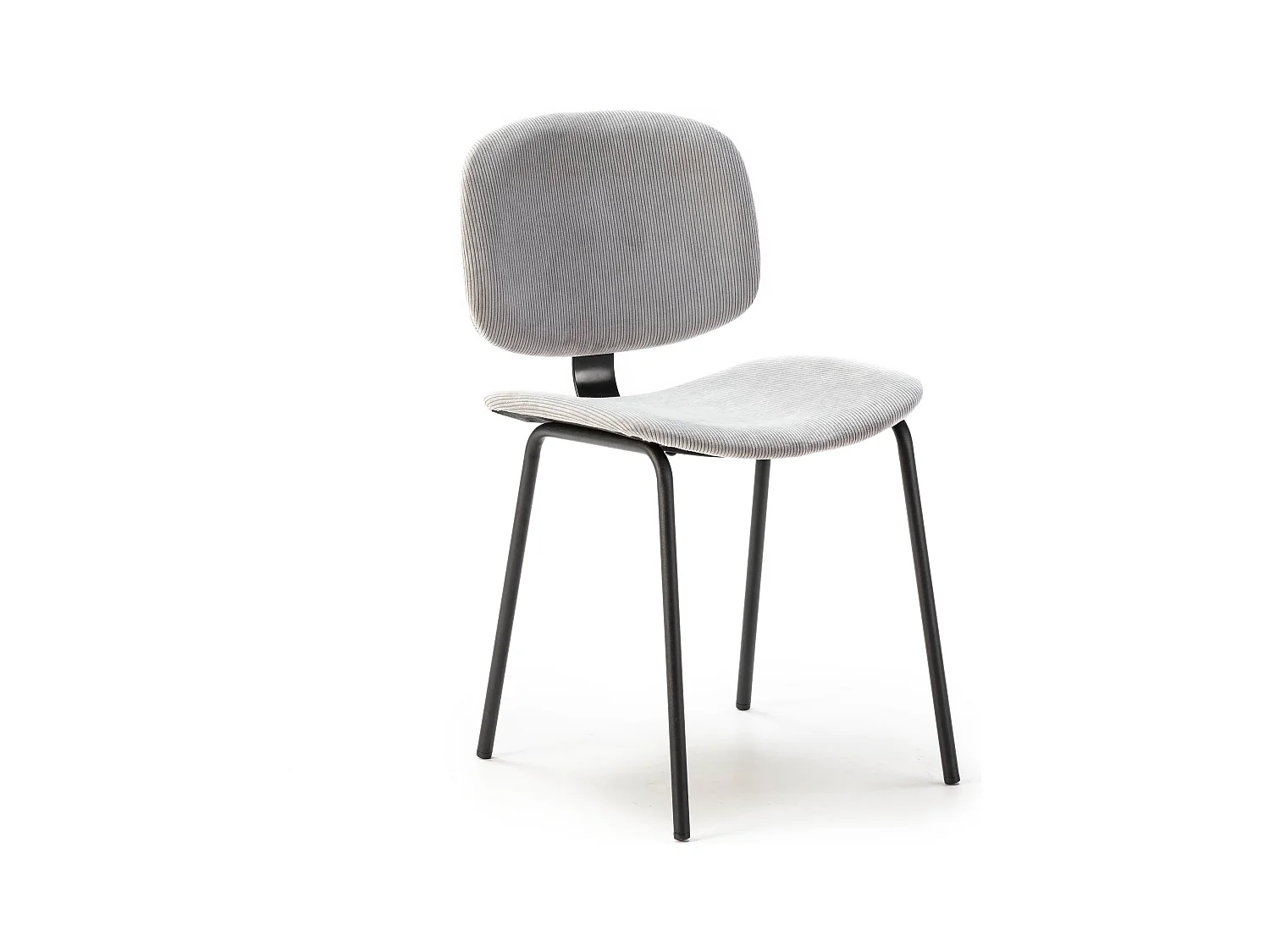 Lot de 2 chaises en velours côtelé et métal noir 45x53 h79 cm
