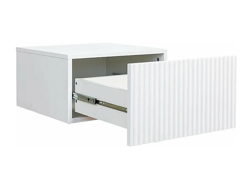 Juego de 2 mesitas de noche suspendidas blancas 1 cajón 46x45 cm