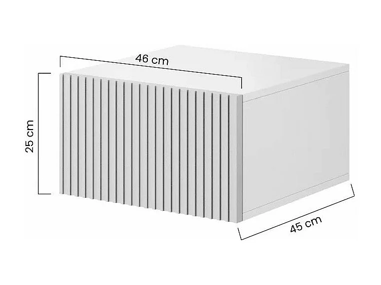 Juego de 2 mesitas de noche suspendidas blancas 1 cajón 46x45 cm