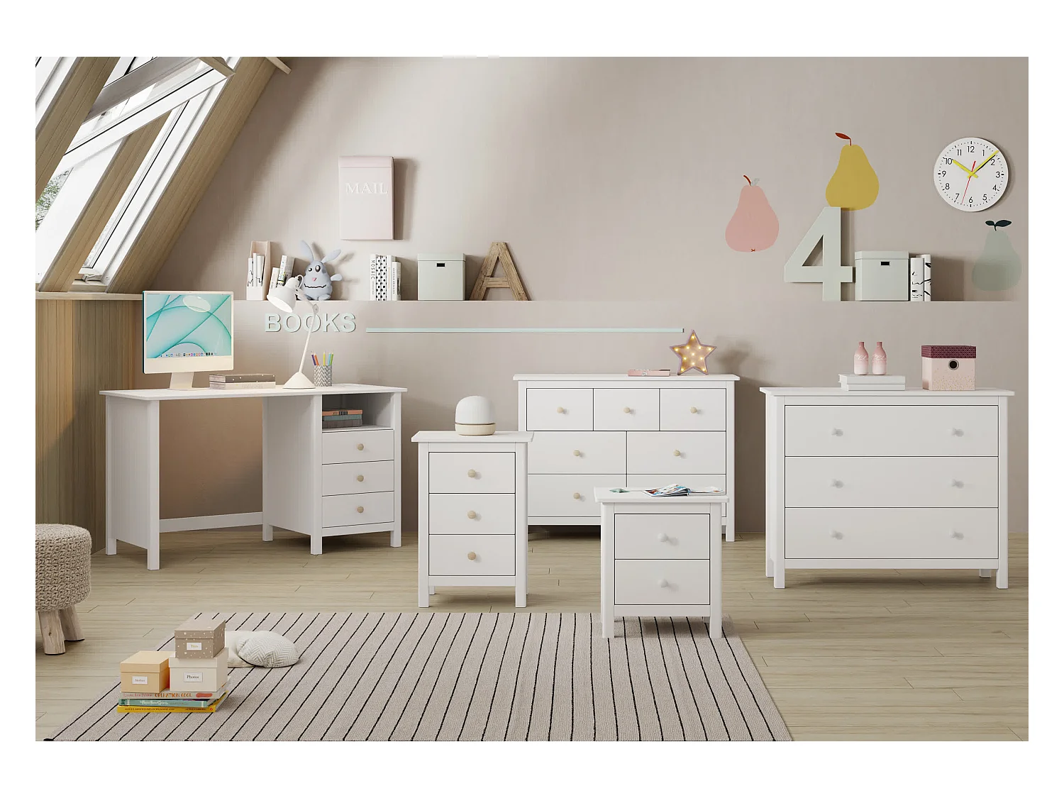 Chevet tafel met 2 laden 46x49,5 cm