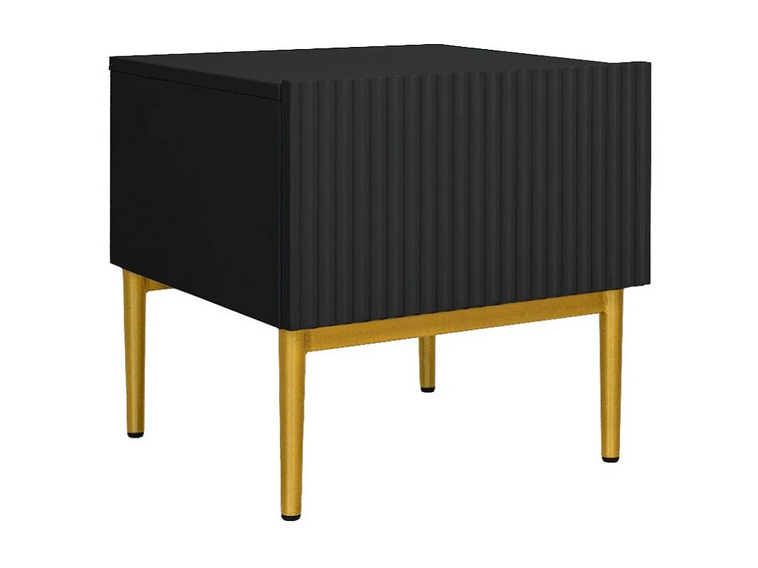 Set 2 comodini 1 cassetto piede in metallo oro nero 46x45 cm