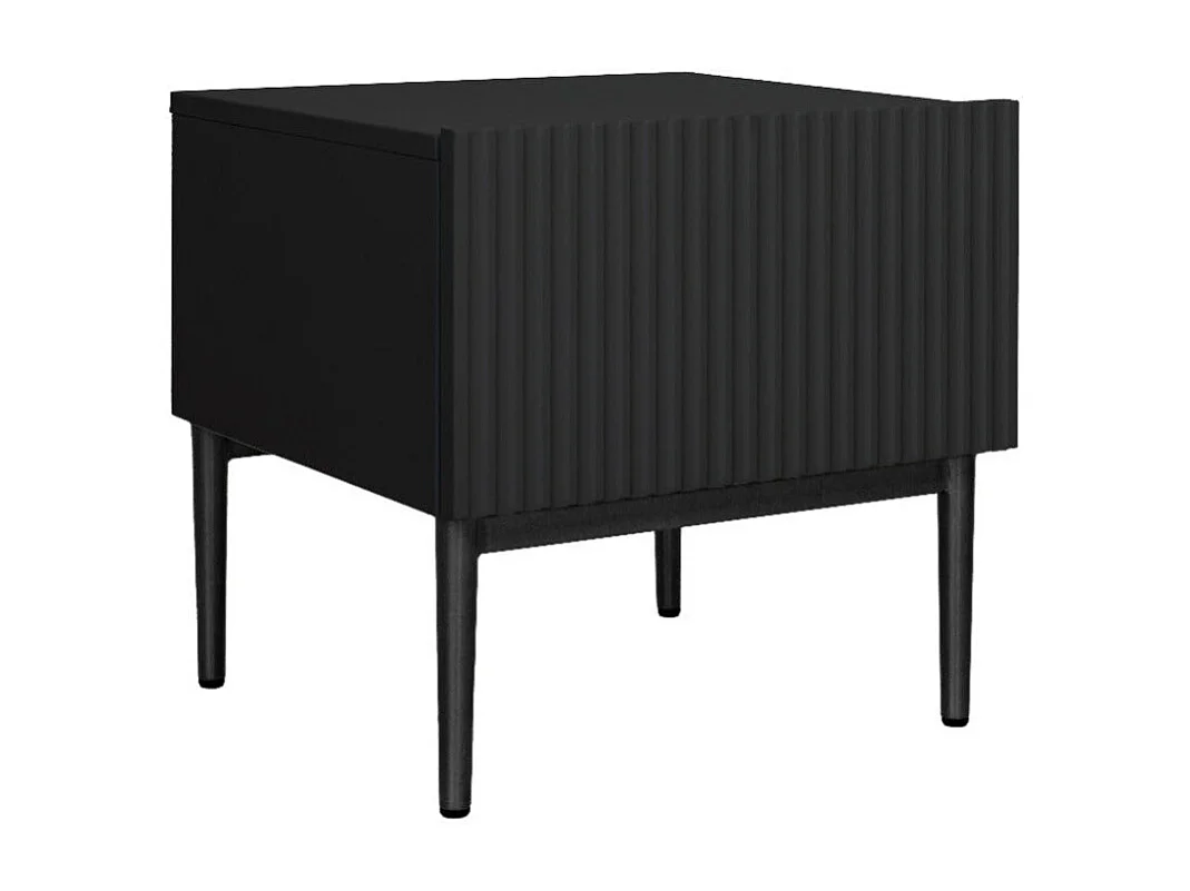 Set 2 comodini nero 1 cassetto piede in metallo nero nero 46x45 cm