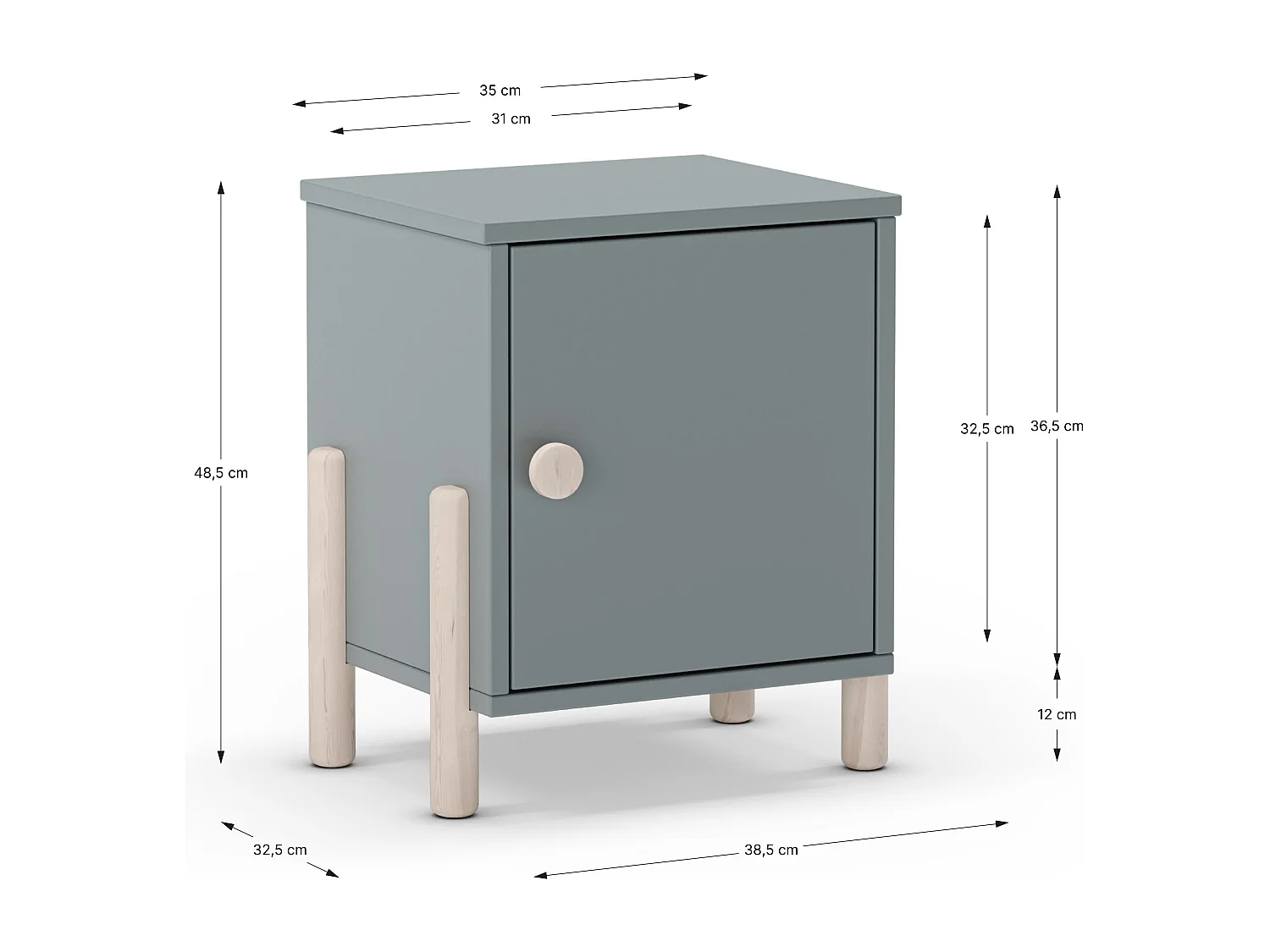 Table de chevet 1 porte H47 cm - DAPHNÉ