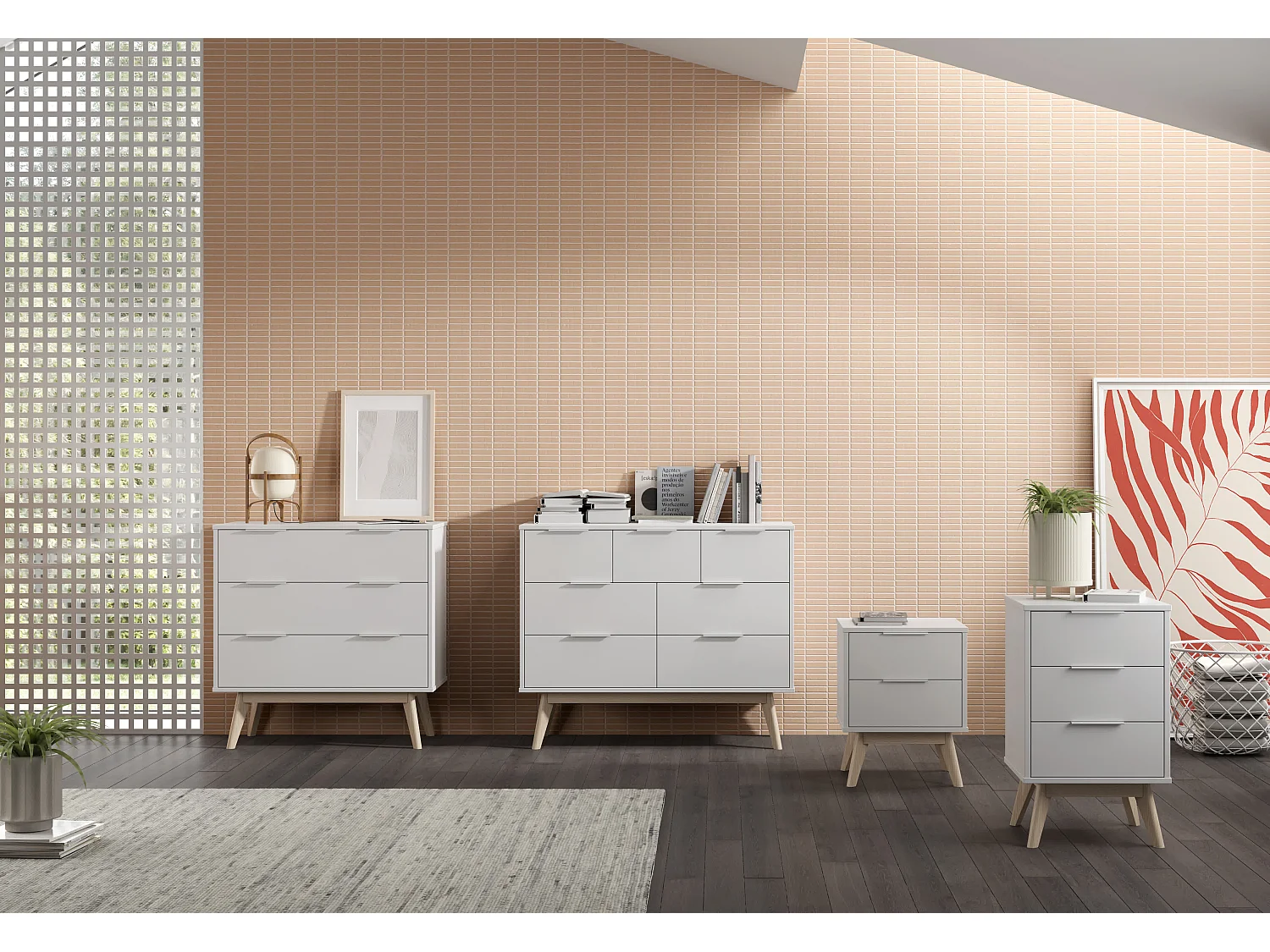 Chevet tafel met 2 laden 40x53 cm