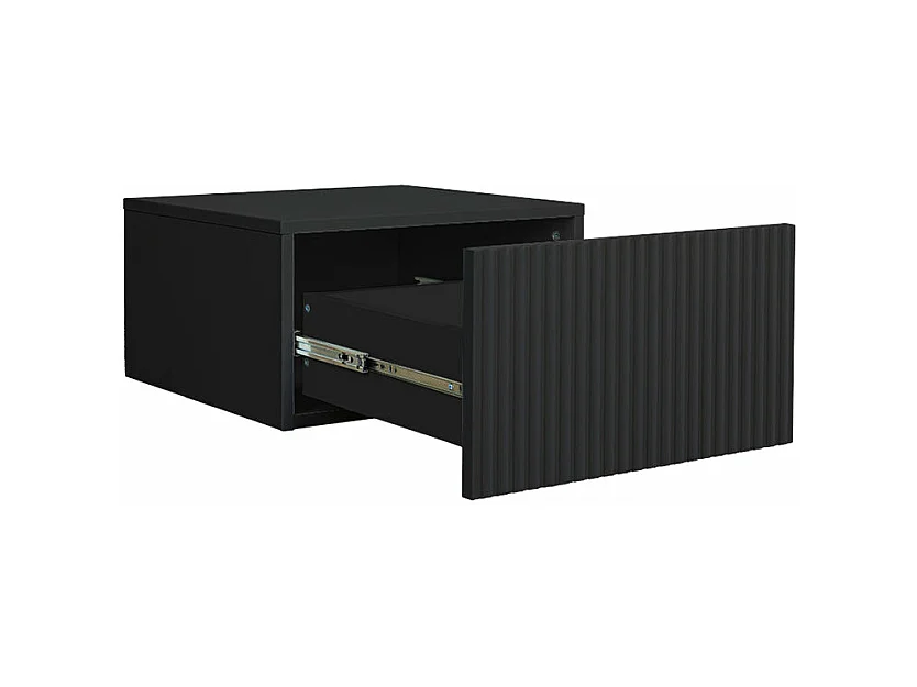 Set 2 comodini 1 cassetto sospesi nero 46x45 cm