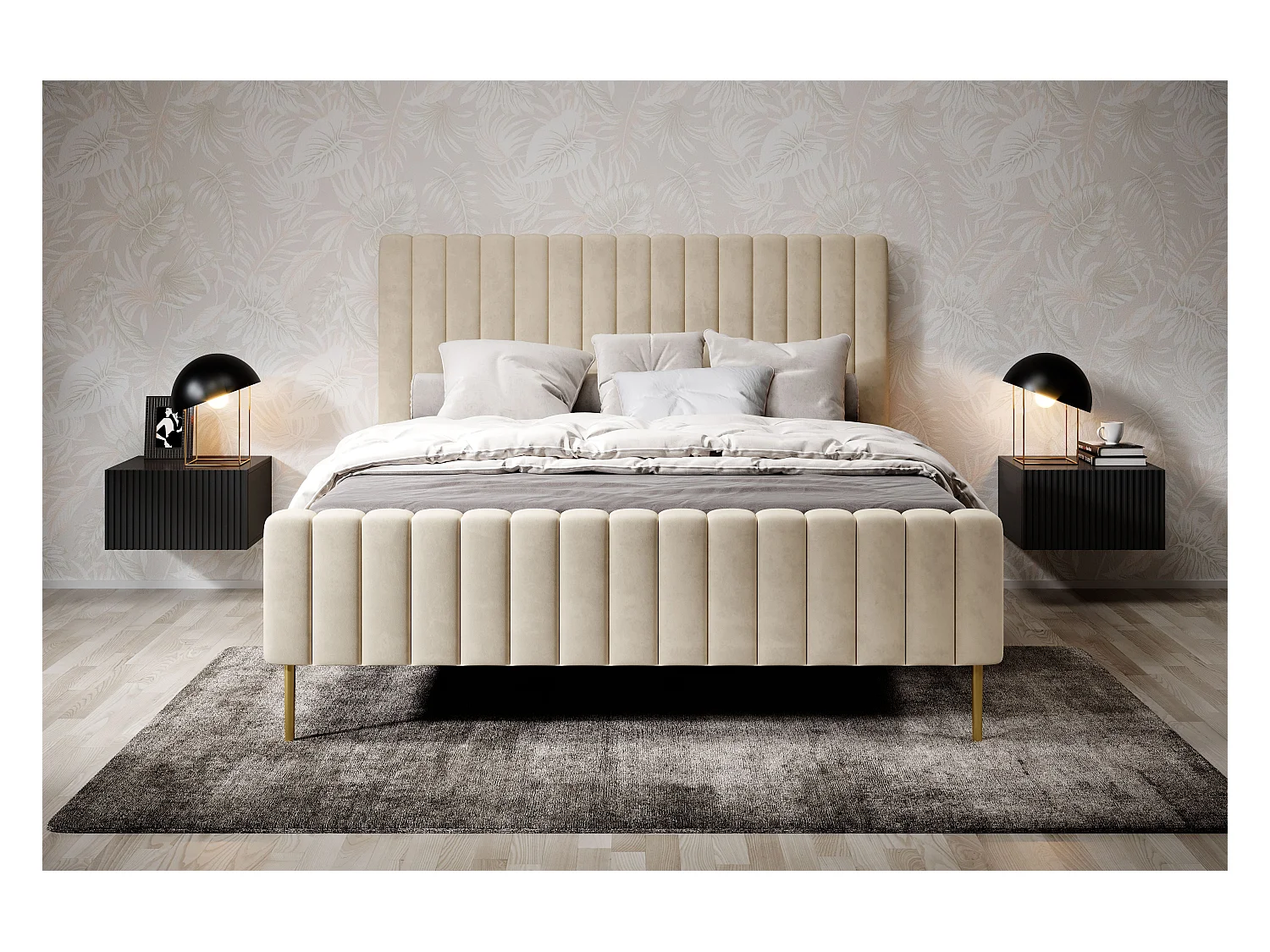 Set 2 comodini 1 cassetto sospesi nero 46x45 cm