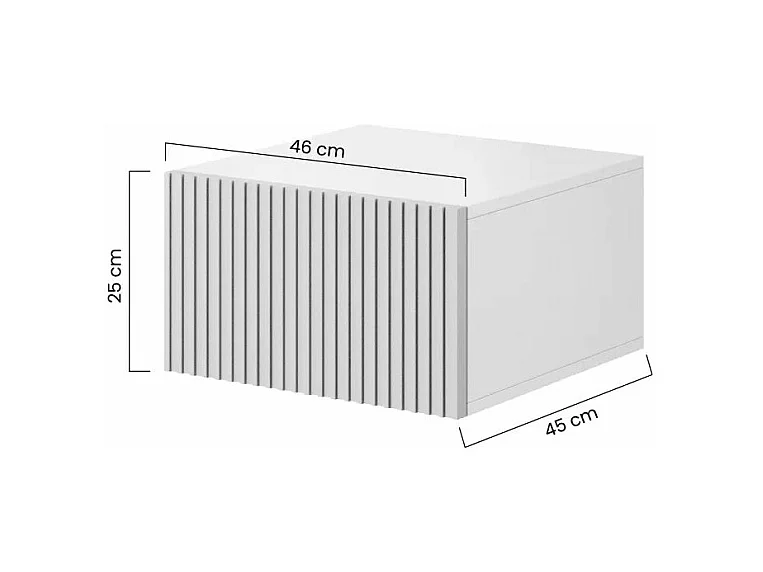 Set 2 comodini 1 cassetto sospesi nero 46x45 cm