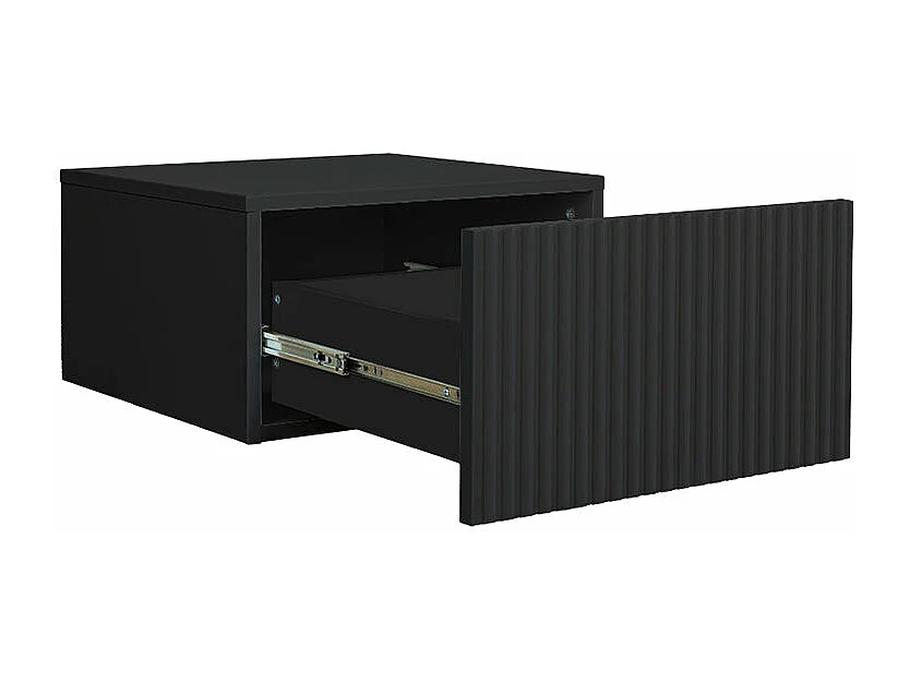 Set 2 comodini 1 cassetto sospesi nero 46x45 cm