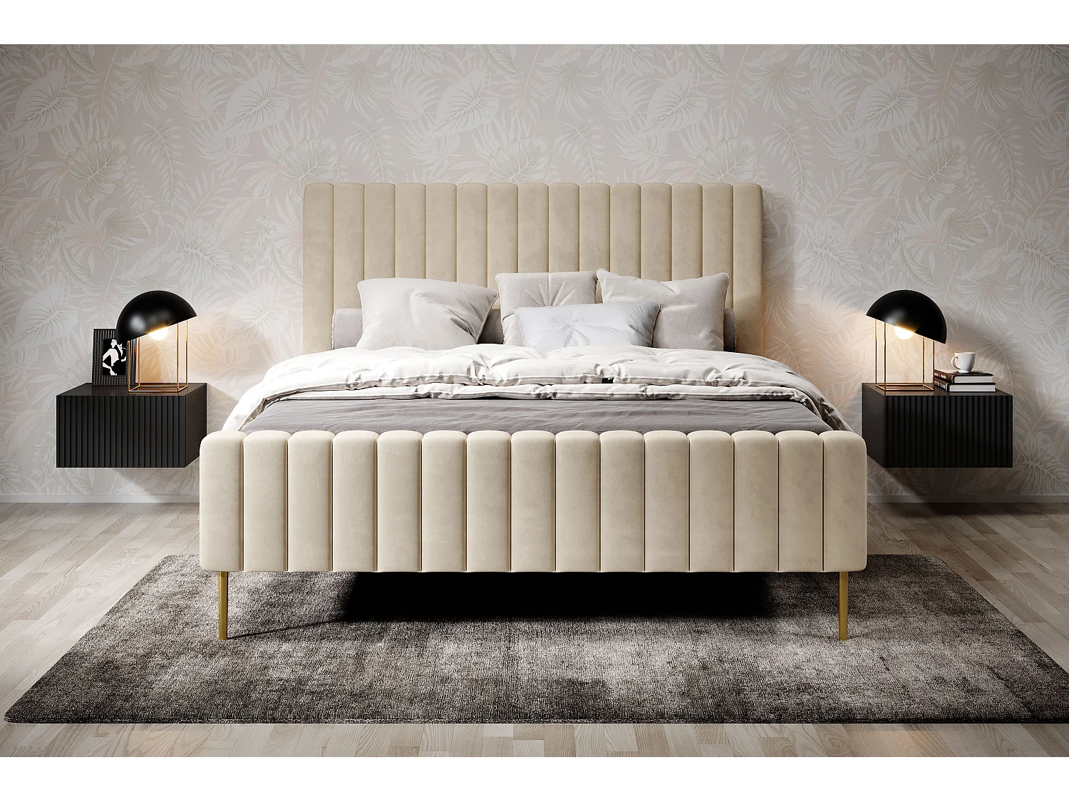 Set 2 comodini 1 cassetto sospesi nero 46x45 cm