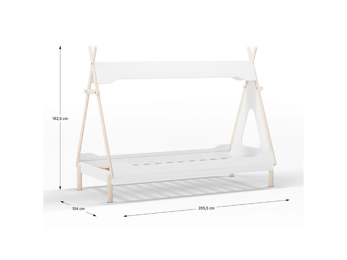 Lit cabane tipi 90x190 cm modulable LOU