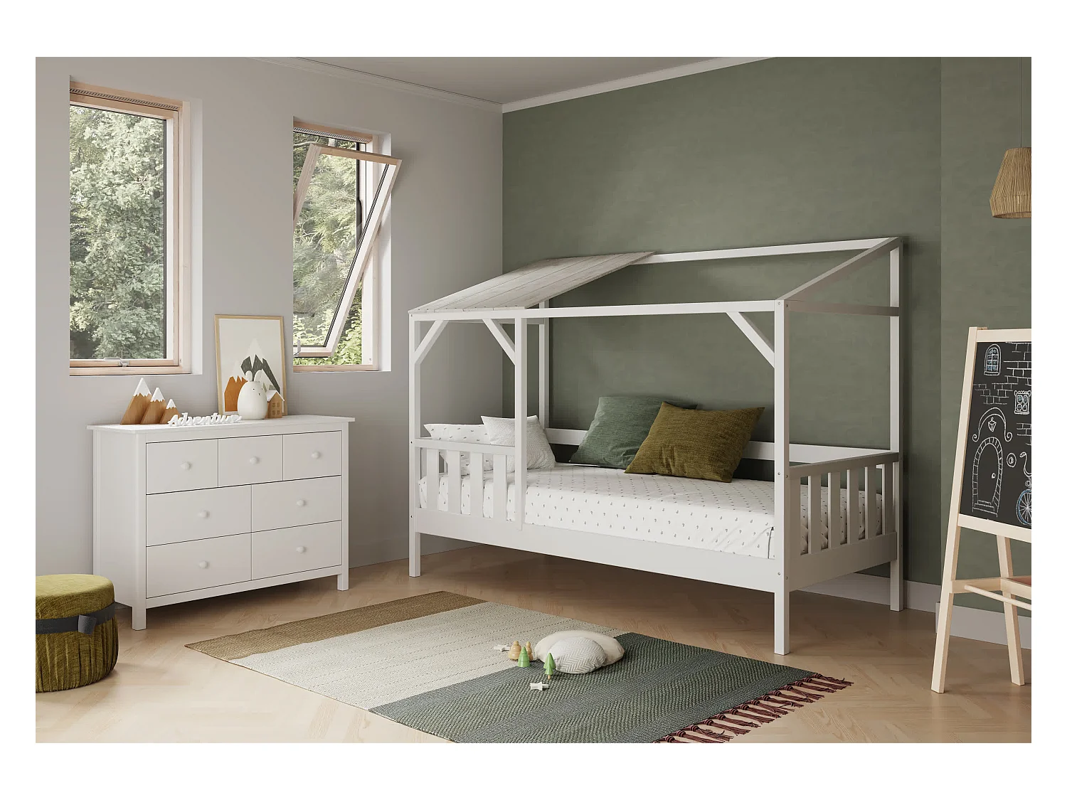 Lit enfant blanc 210x162 cm