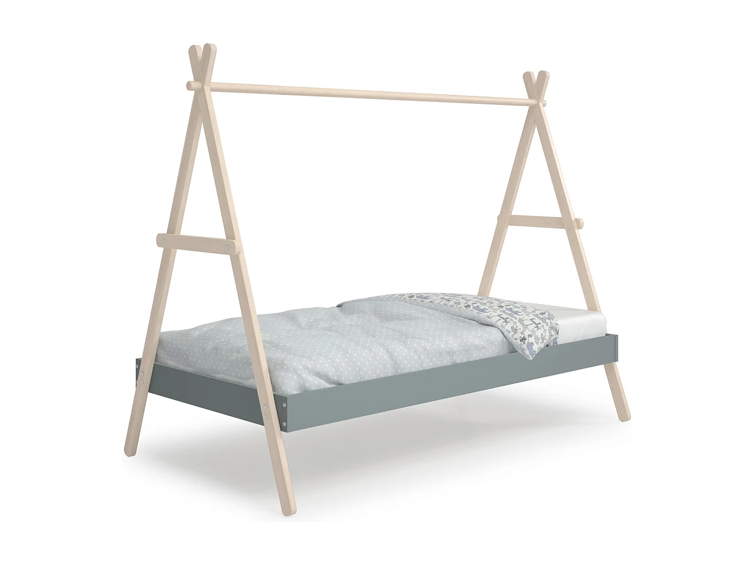 Lit cabane couchage 90x200 cm hauteur modulable - ELIOTT