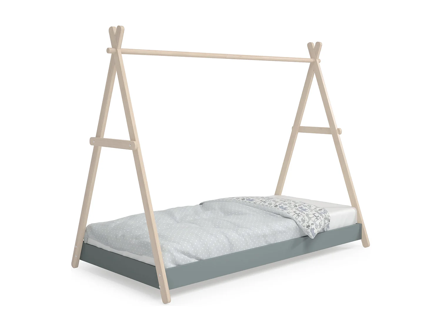 Lit cabane couchage 90x200 cm hauteur modulable - ELIOTT