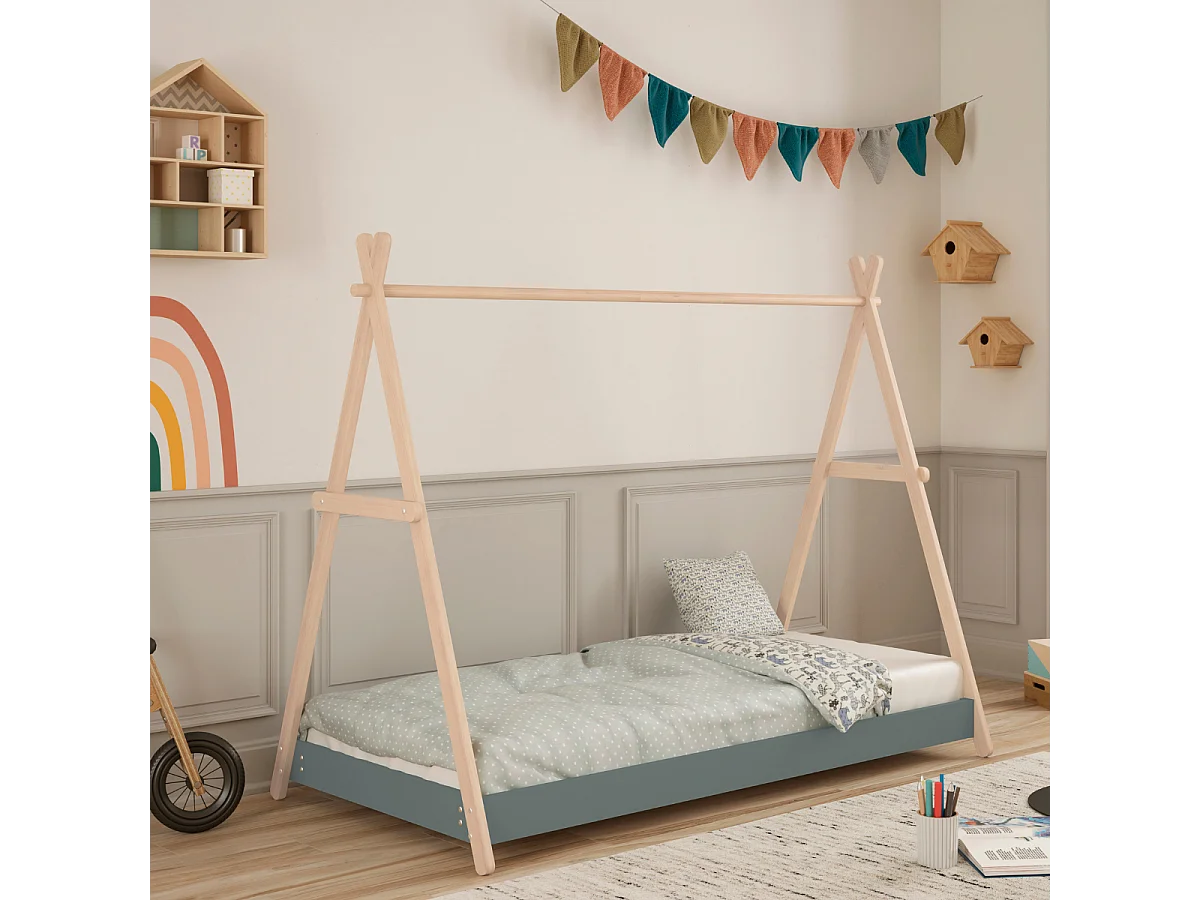 Lit cabane 90x200 cm hauteur modulable ELIOTT