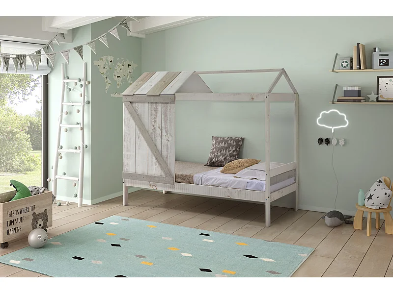 Cama infantil blanca 198x175 cm