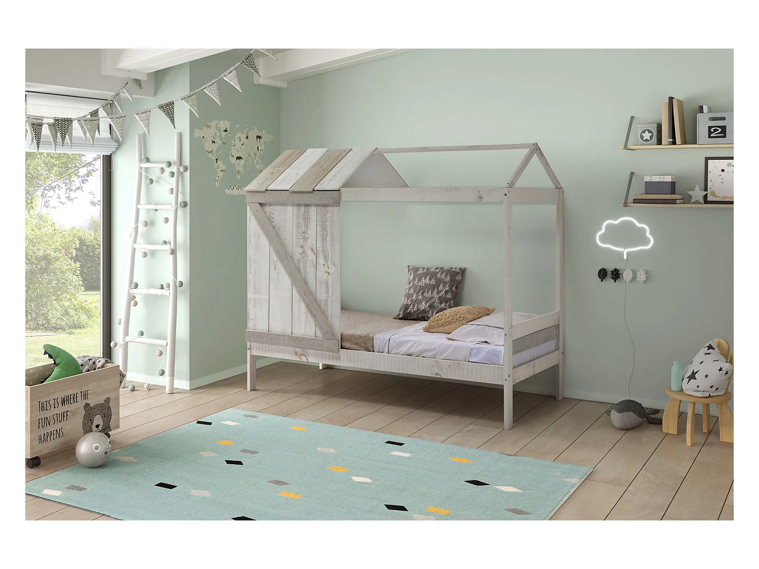 Lit enfant blanc 198x175 cm