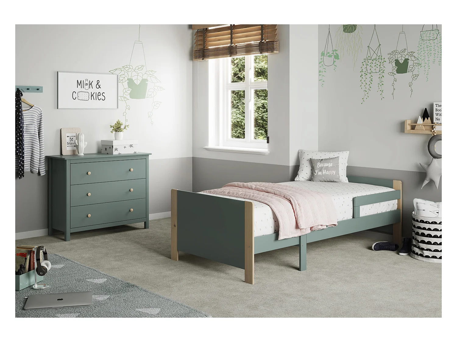 Lit simple extensible 144/194x98 cm