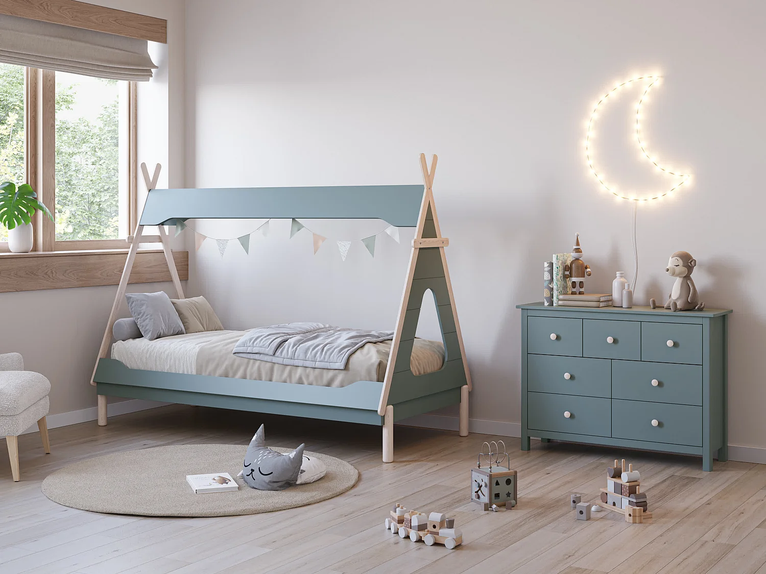 Lit cabane tipi 90x190 cm modulable LOU