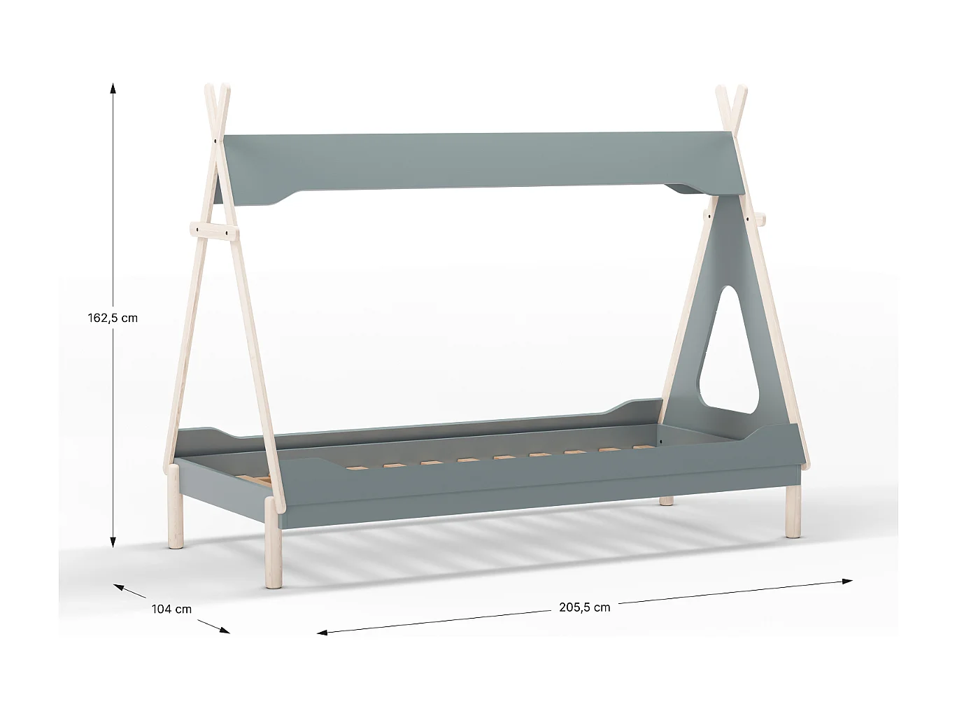 Lit cabane tipi 90x190 cm modulable LOU