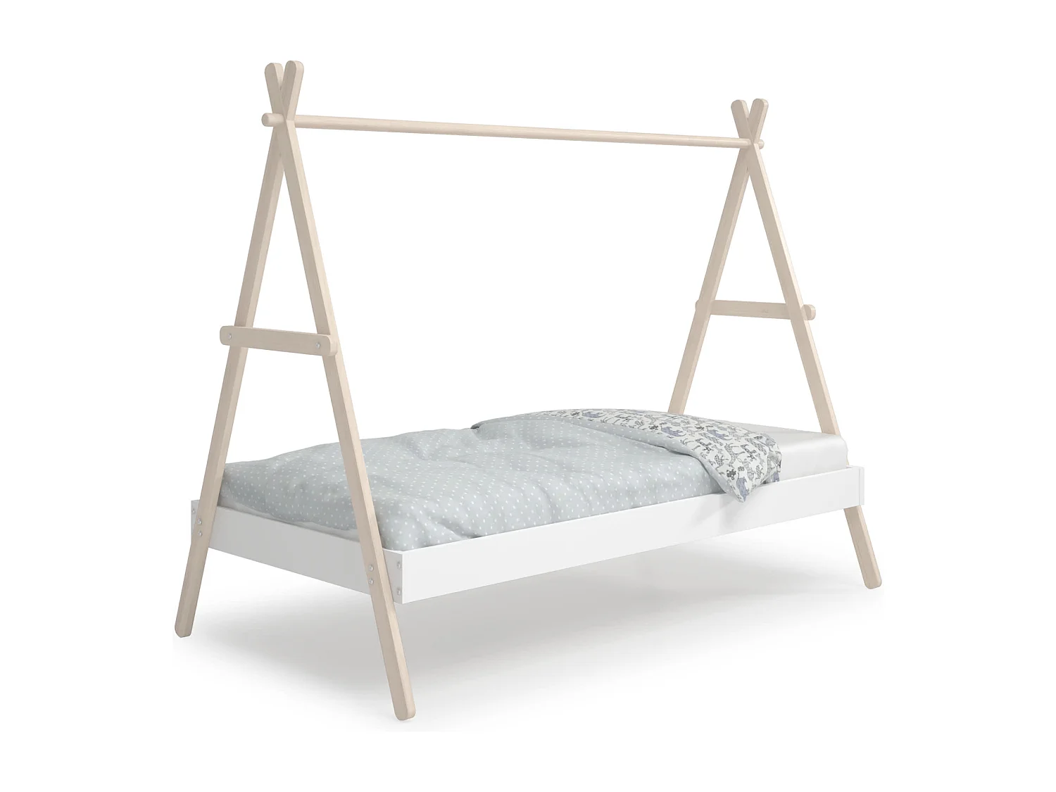 Lit cabane couchage 90x200 cm hauteur modulable - ELIOTT