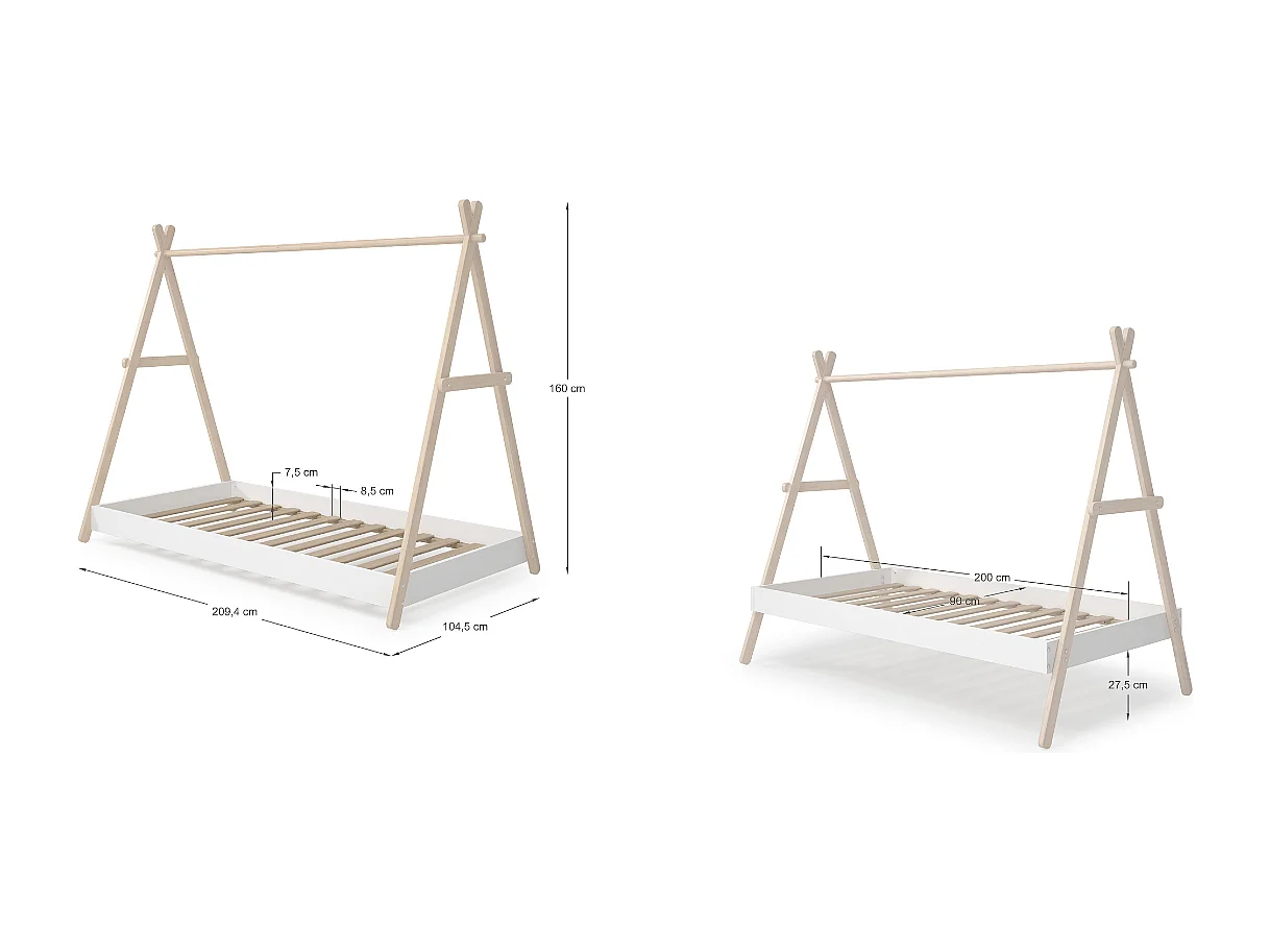 Letto singolo 209x160 cm