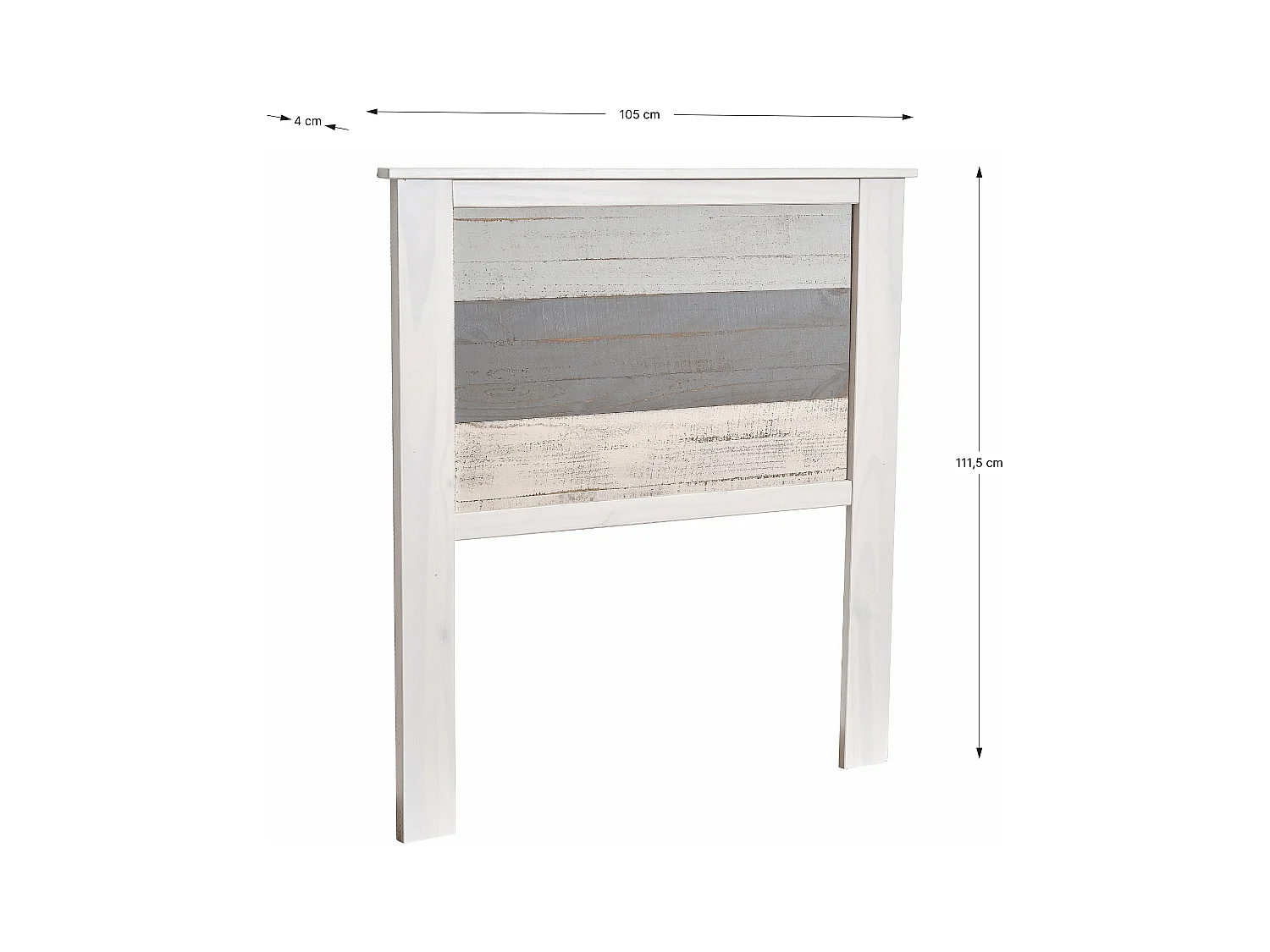 Testiera per letto singolo bianca/multicolore 105x111 cm