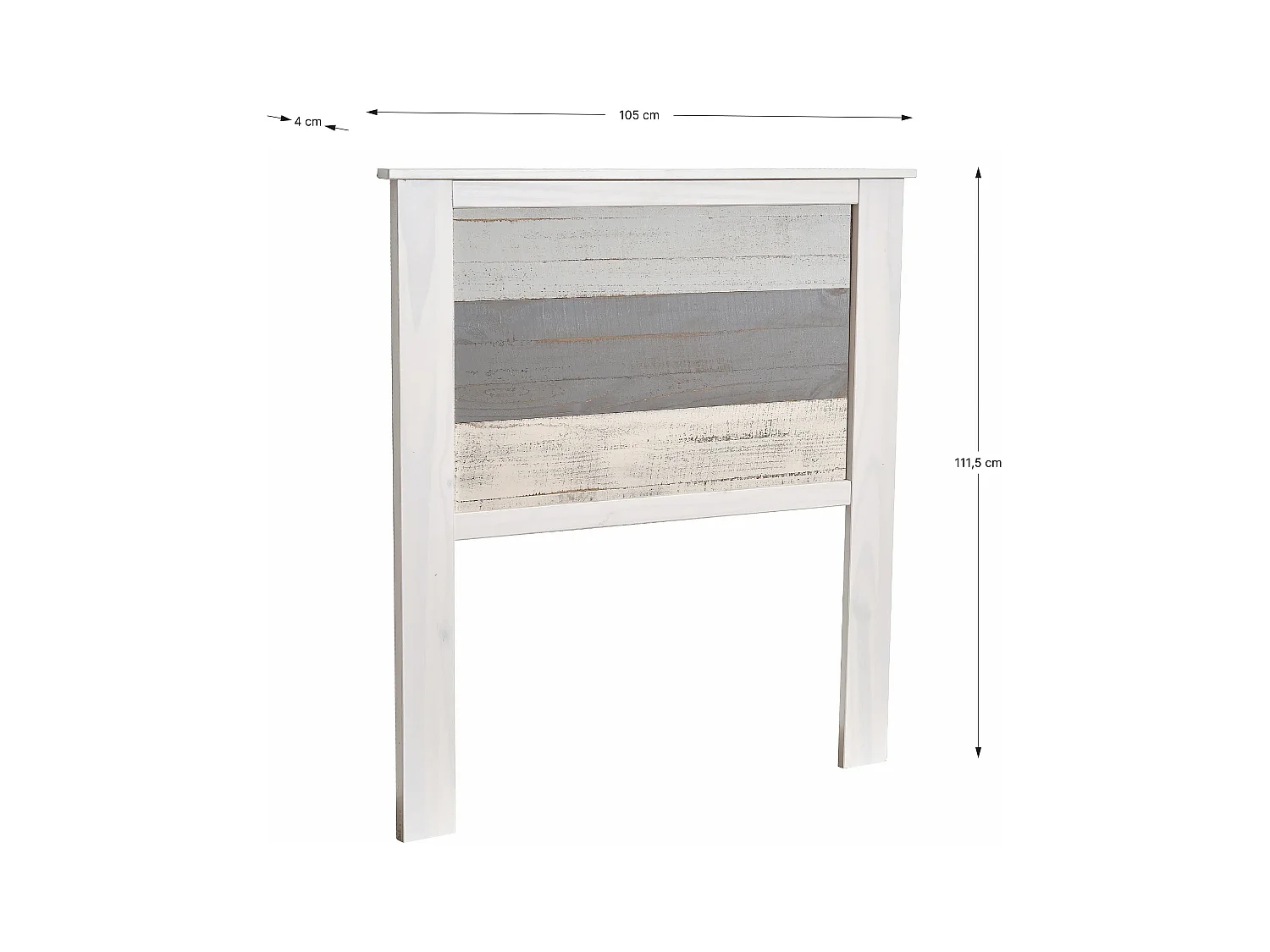 Testiera per letto singolo bianca/multicolore 105x111 cm