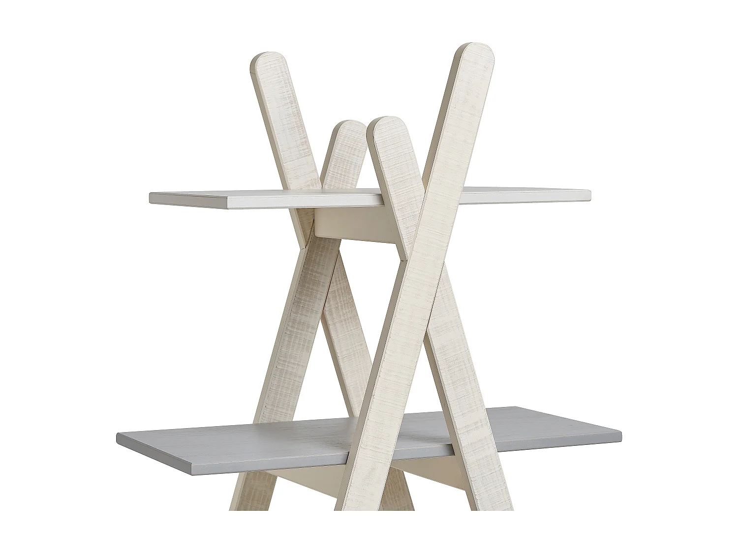 Bibliothèque avec 4 étagères blanc/gris 80x146 cm