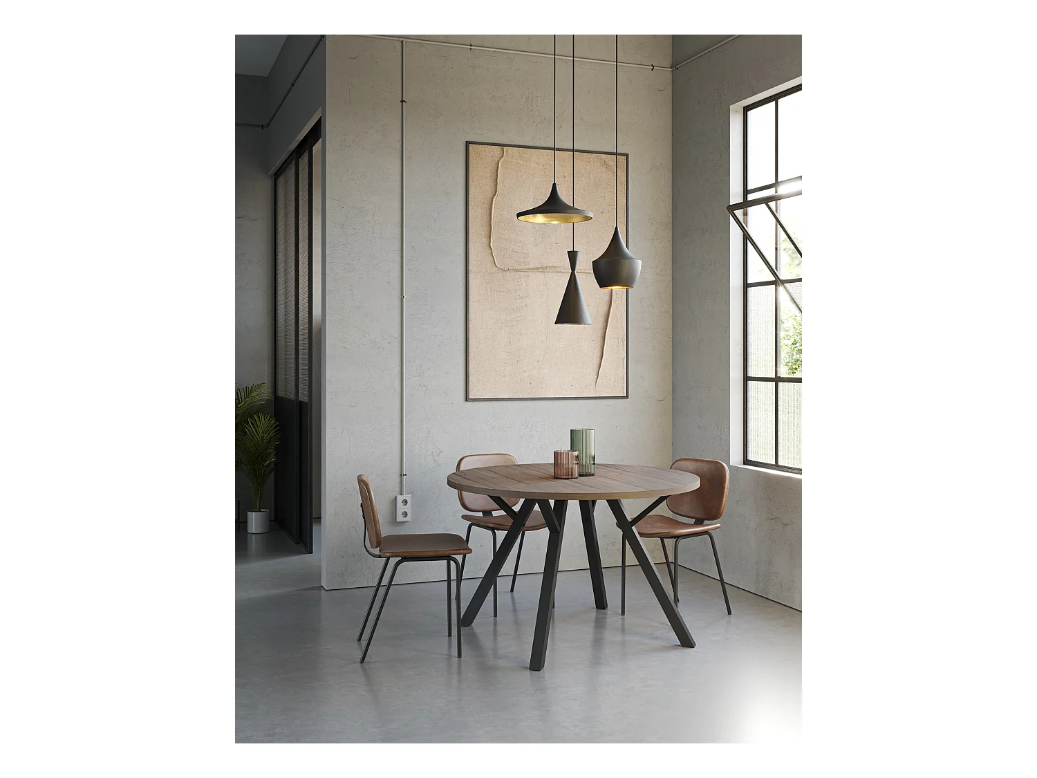 Tavolo rotondo per 4 persone 120x77 cm