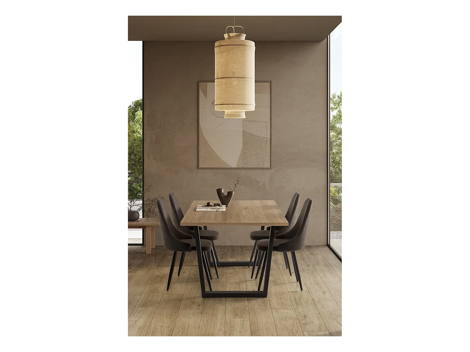 Table rectangulaire pour 6/8 personnes chêne 180x100 cm