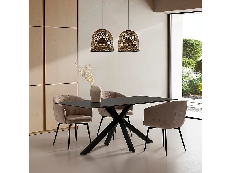 Table fixe en pierre 6 places 180x76 cm