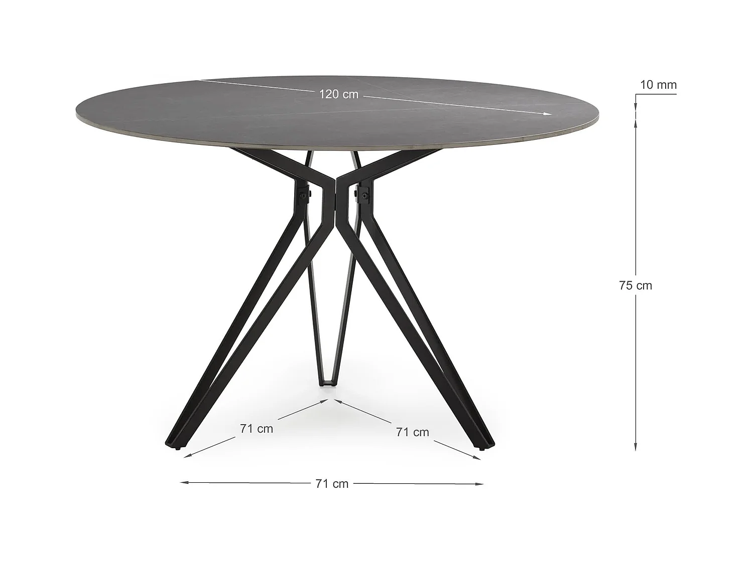 Tavolo tondo per 4 persone in pietra 120x76 cm