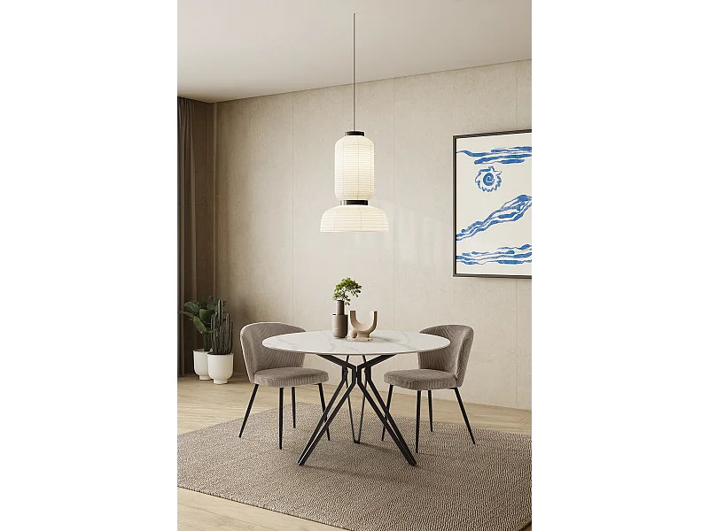 Tavolo tondo per 4 persone in pietra 120x76 cm