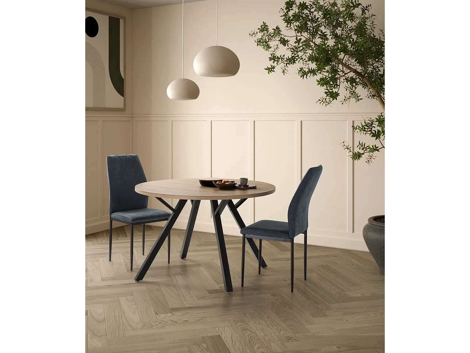 Table ronde pour 4 personnes 120x77 cm