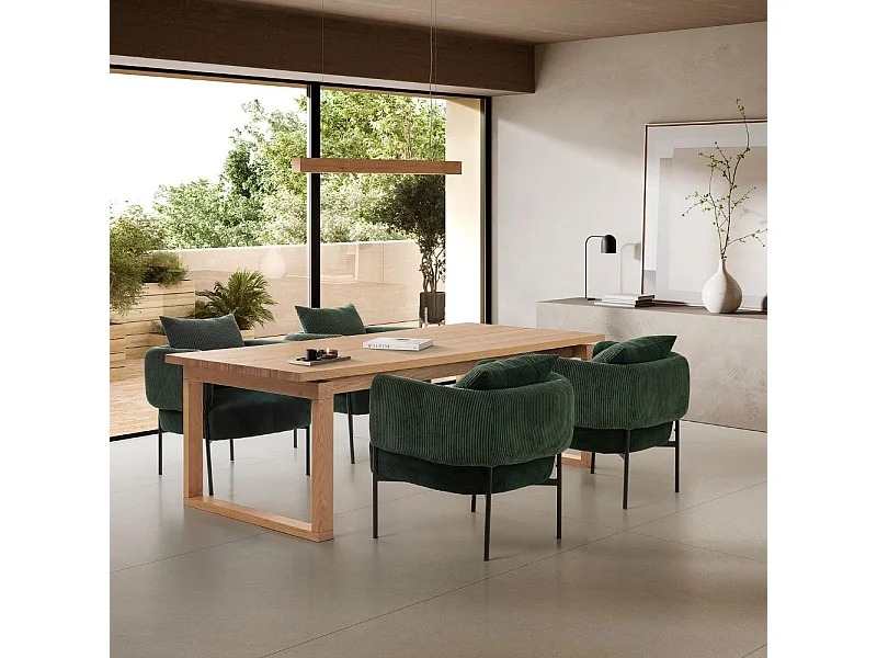 Table 8 places de style méditerranéen 220x76 cm